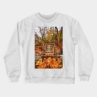 Wooden bridge to the heart of autumn Crewneck Sweatshirt